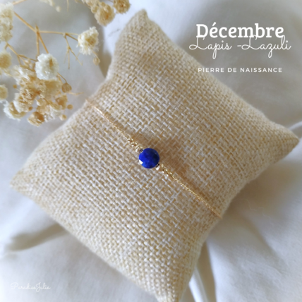 Bracelet Pierre de Naissance-Décembre-Lapis Lazuli-or gold filled